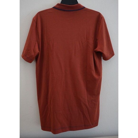 Theory L0194518 Men's Sz Medium Red/Indigo Current Stripe Standard Polo Shirt - Picture 2 of 9